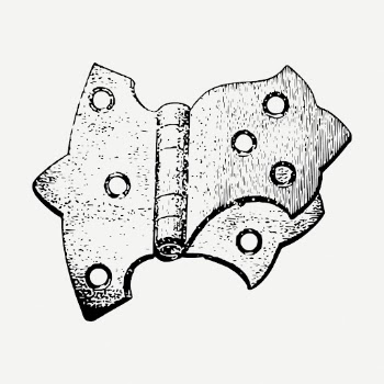 Vintage door hinge drawing, object | Free PSD - rawpixel