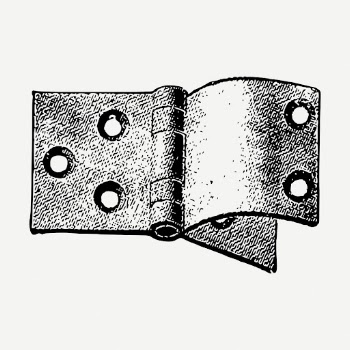 Vintage door hinge drawing, object | Free PSD - rawpixel
