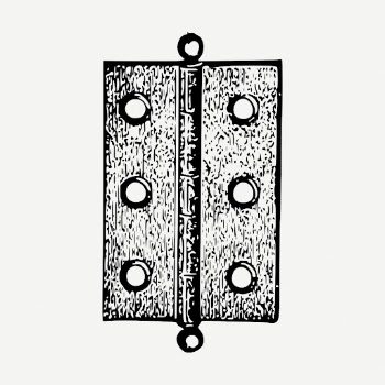 Vintage door hinge drawing, object | Free PSD - rawpixel