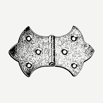 Vintage door hinge drawing, object | Free PSD - rawpixel