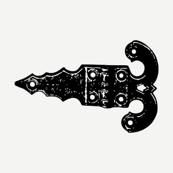 Vintage door hinge drawing, object | Free PSD - rawpixel