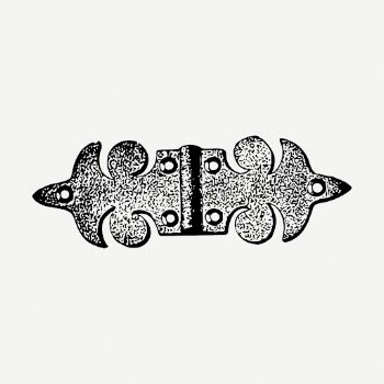 Vintage door hinge drawing, object | Free PSD - rawpixel