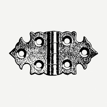 Vintage door hinge drawing, object | Free PSD - rawpixel