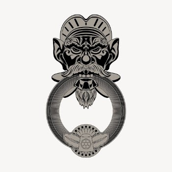Vintage door knocker clip art, | Free Photo - rawpixel