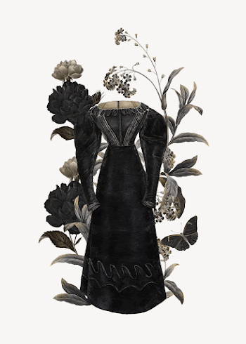 Vintage dress, dark botanical remix | Free Photo - rawpixel
