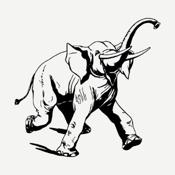 Vintage elephant, animal clipart psd. | Free PSD Illustration - rawpixel