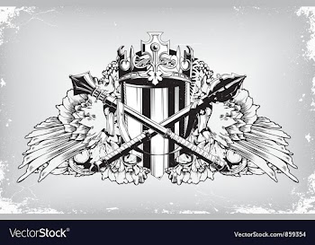 Vintage emblem with crest vector image