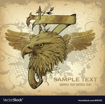  					Vintage emblem with eagle head vector image														