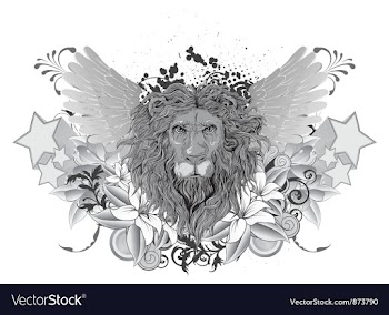 Vintage emblem with lion and wings vector image