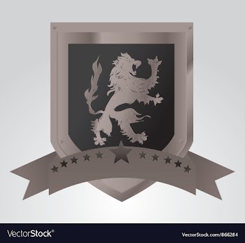Vintage emblem with lion vector image