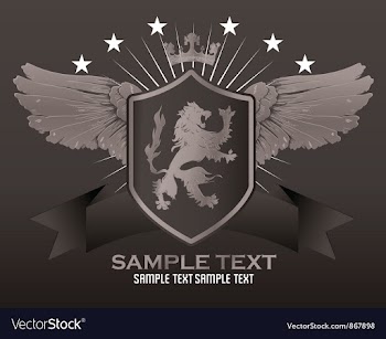 Vintage emblem with lion vector image