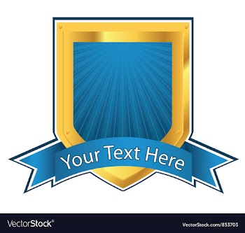 Vintage emblem with shield vector image