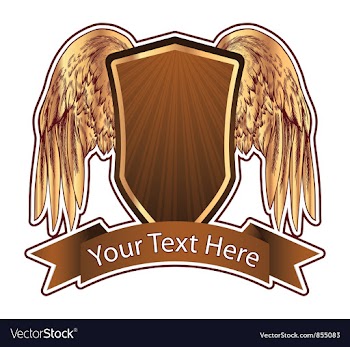 Vintage emblem with shield vector image