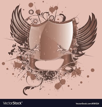 Vintage emblem with shield vector image