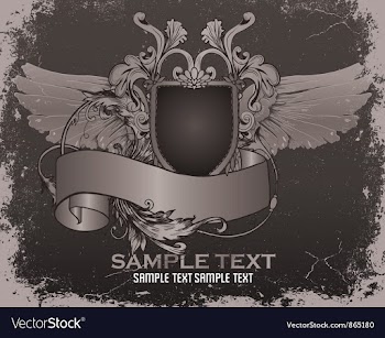 Vintage emblem with shield vector image