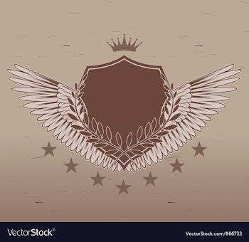 Vintage emblem with shield vector image