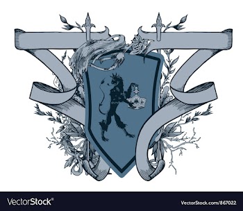 Vintage emblem with shield vector image