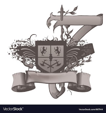 Vintage emblem with shield vector image