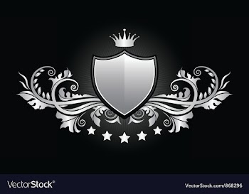 Vintage emblem with shield vector image