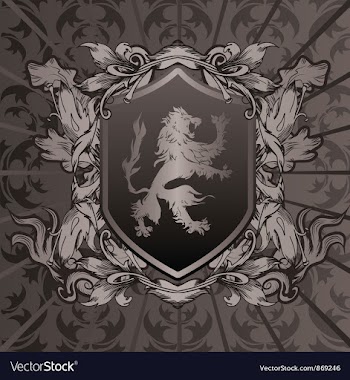 Vintage emblem with shield vector image
