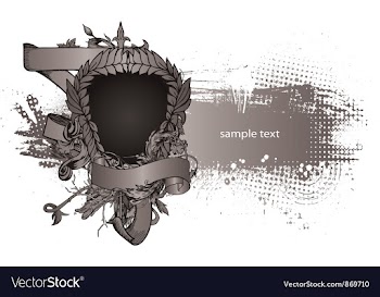 Vintage emblem with shield vector image
