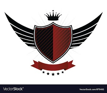 Vintage emblem with shield vector image