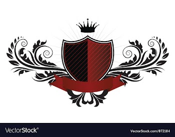 Vintage emblem with shield vector image
