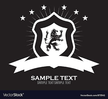  					Vintage emblem with shield vector image														