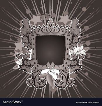 Vintage emblem with shield vector image