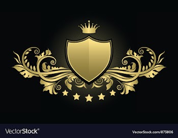 Vintage emblem with shield vector image
