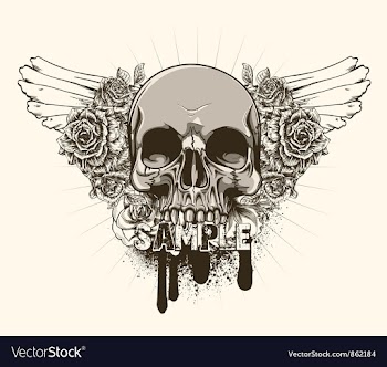 Vintage emblem with skull vector image