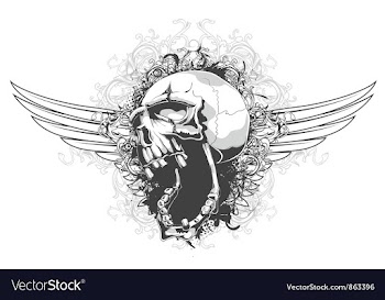 Vintage emblem with skull vector image