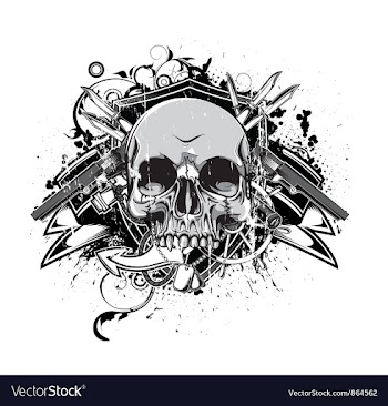  					Vintage emblem with skull vector image														