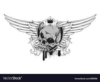 Vintage emblem with skull vector image