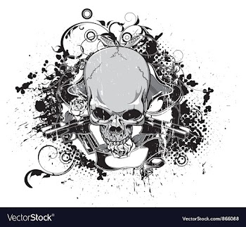 Vintage emblem with skull vector image