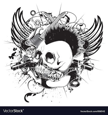 Vintage emblem with skull vector image
