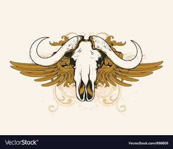 Vintage emblem with skull vector image