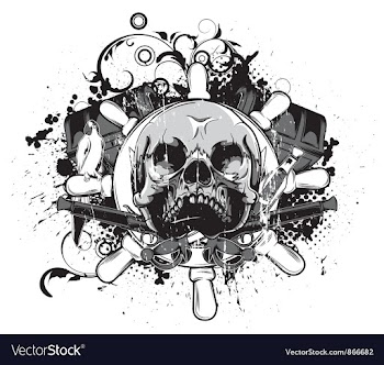Vintage emblem with skull vector image