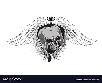 Vintage emblem with skull vector image