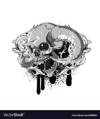 Vintage emblem with skull vector image