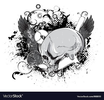 Vintage emblem with skull vector image