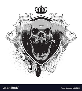 Vintage emblem with skull vector image