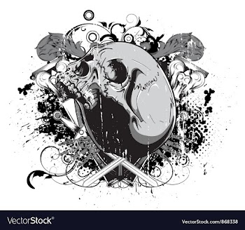 Vintage emblem with skull vector image