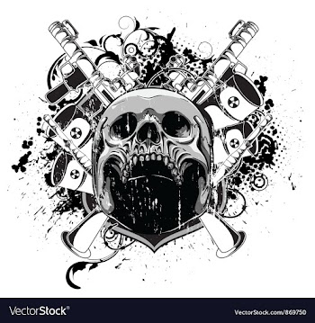 Vintage emblem with skull vector image