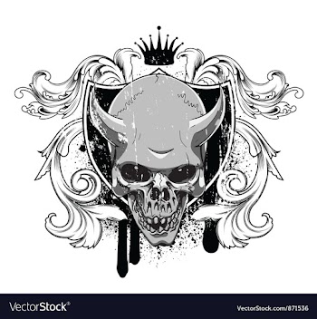 Vintage emblem with skull vector image