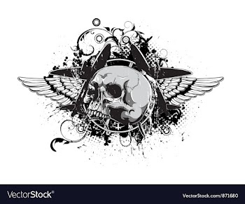 Vintage emblem with skull vector image