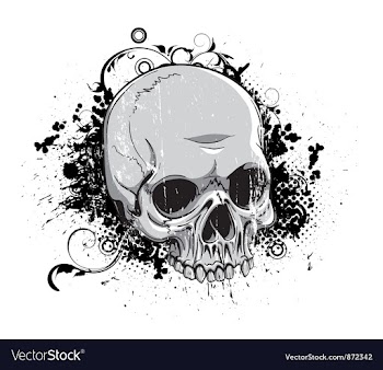 Vintage emblem with skull vector image