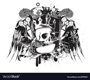 Vintage emblem with skull vector image