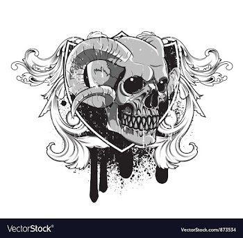 Vintage emblem with skull vector image