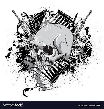  					Vintage emblem with skull vector image														